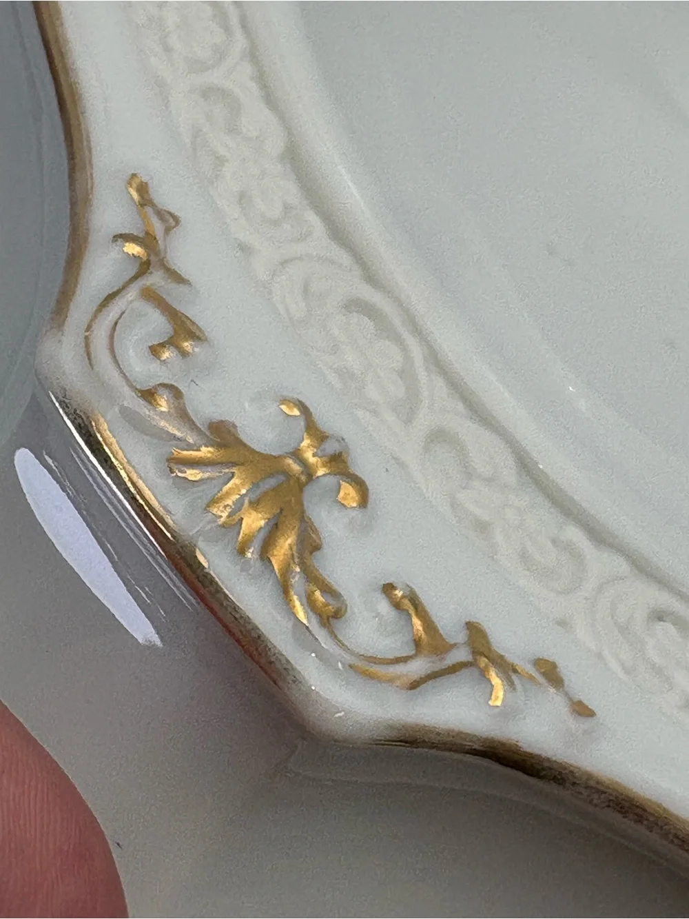 Vintage Gilded Porcelain Bonbonnier or Trinket Dish- Hollywood Regency Style